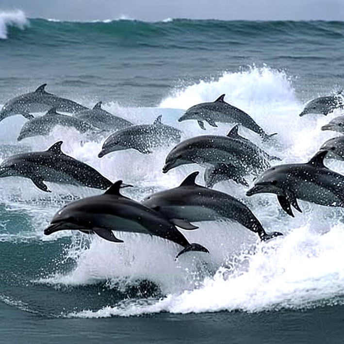 Groupe de dauphins