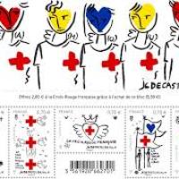 Un carnet de timbres Croix Rouge