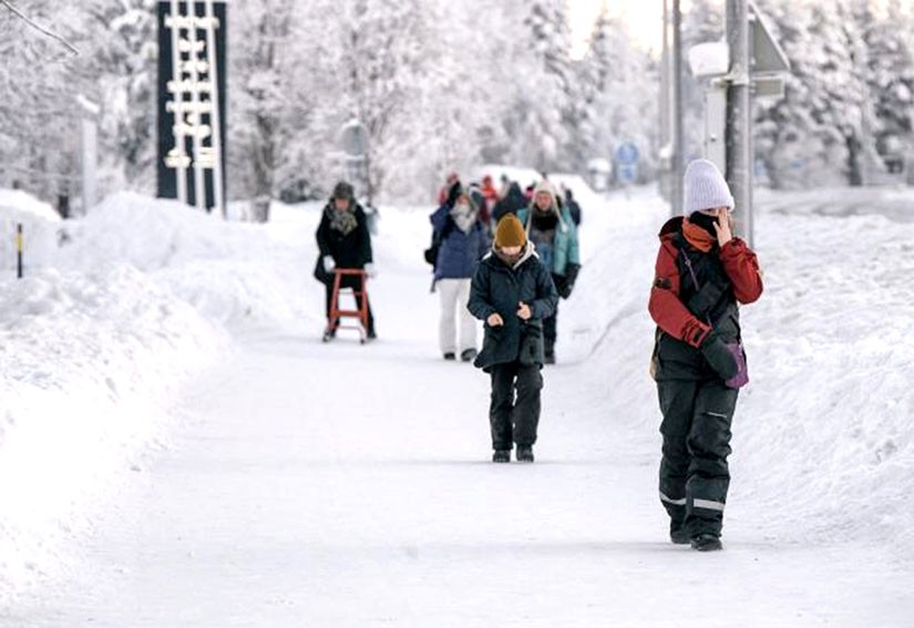 Marche dans la neige bon pour santé