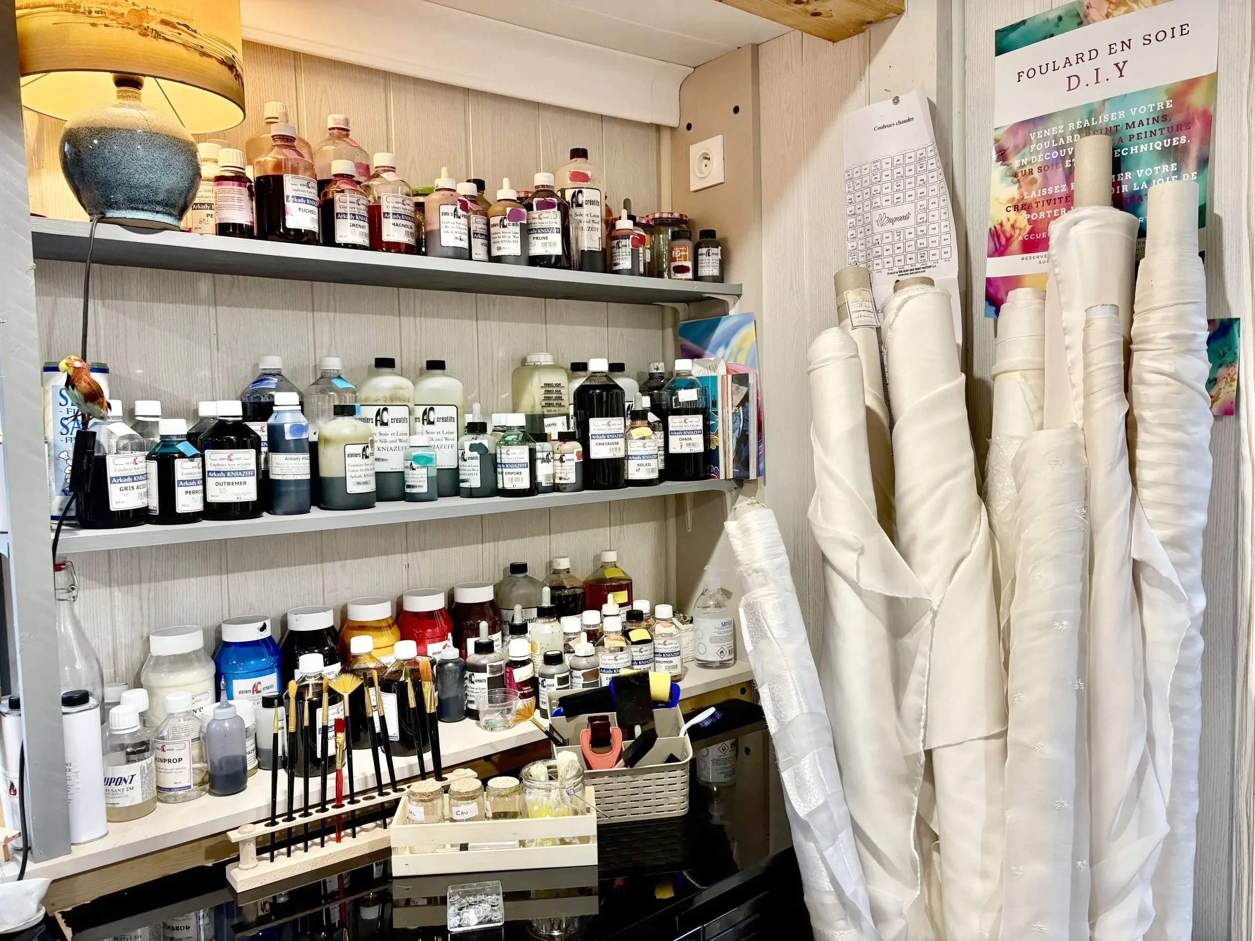 Mes colorants de peinture sur soie