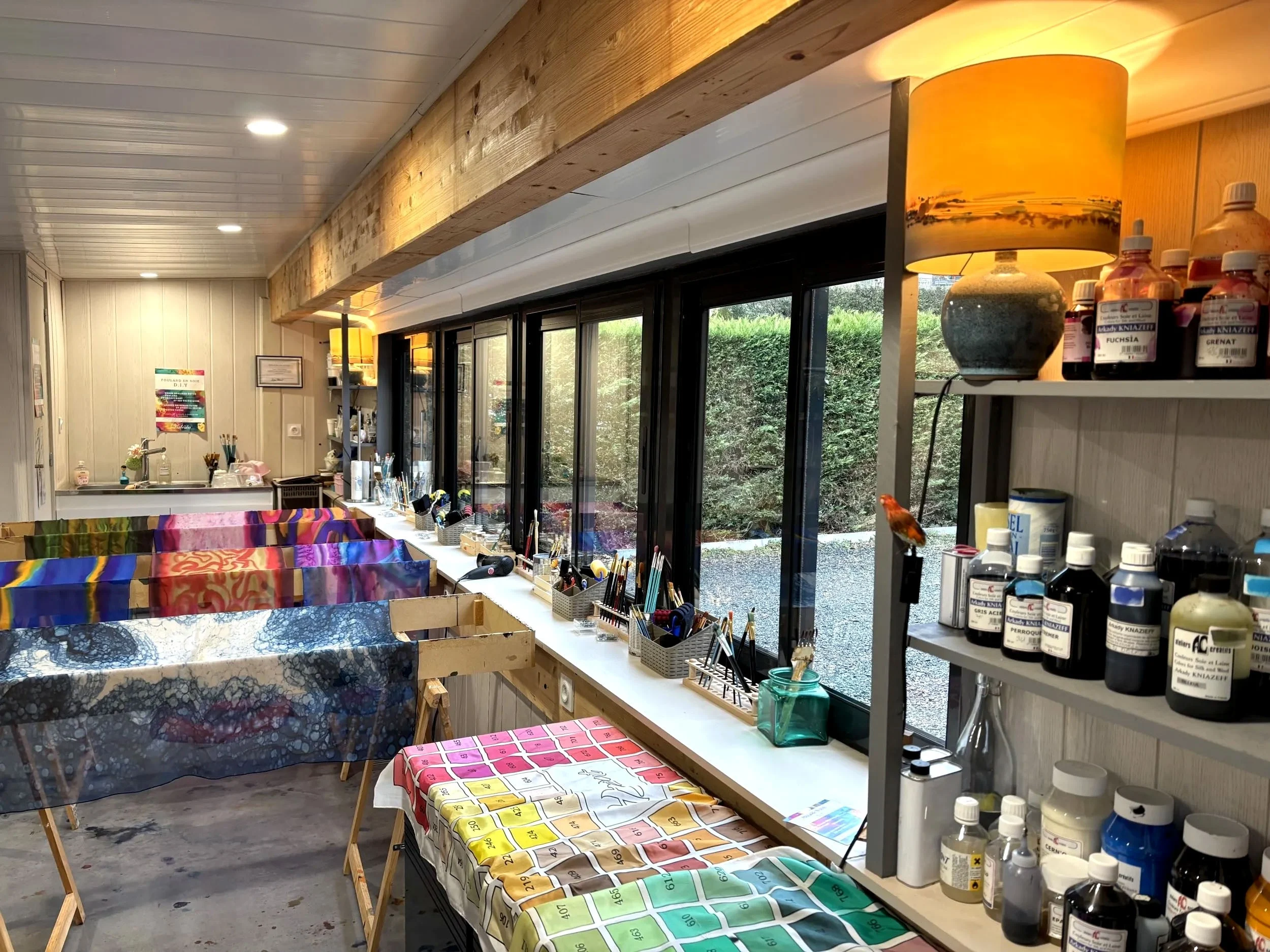 Mon atelier de peinture sur soie