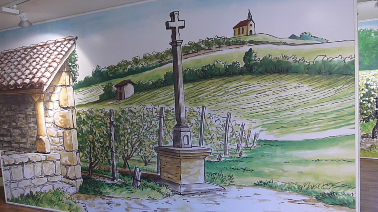 Tableau paysage d'un vignoble