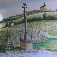 Tableau paysage d'un vignoble