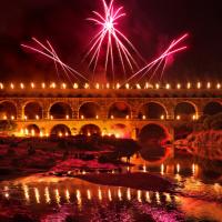 Feux d'artifice du 14 juillet au Pont du Gard